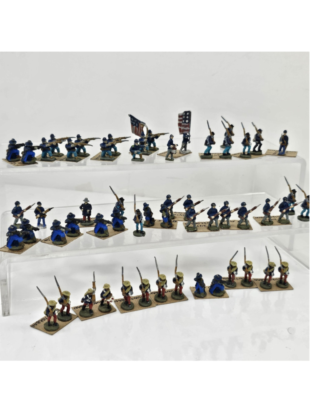 Vintage Painted Lead Soldiers Military Figures Lot Approx. 55 PCS Infantry Flag